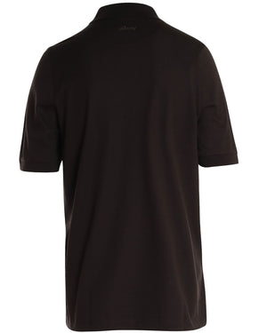 Solid Dark Brown Cotton Short Sleeve Polo