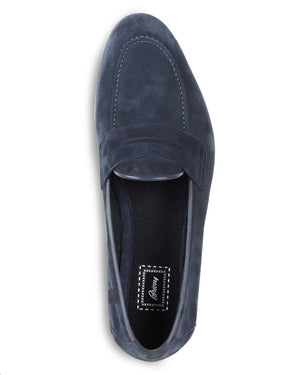 Suede Penny Loafer in Midnight Blue