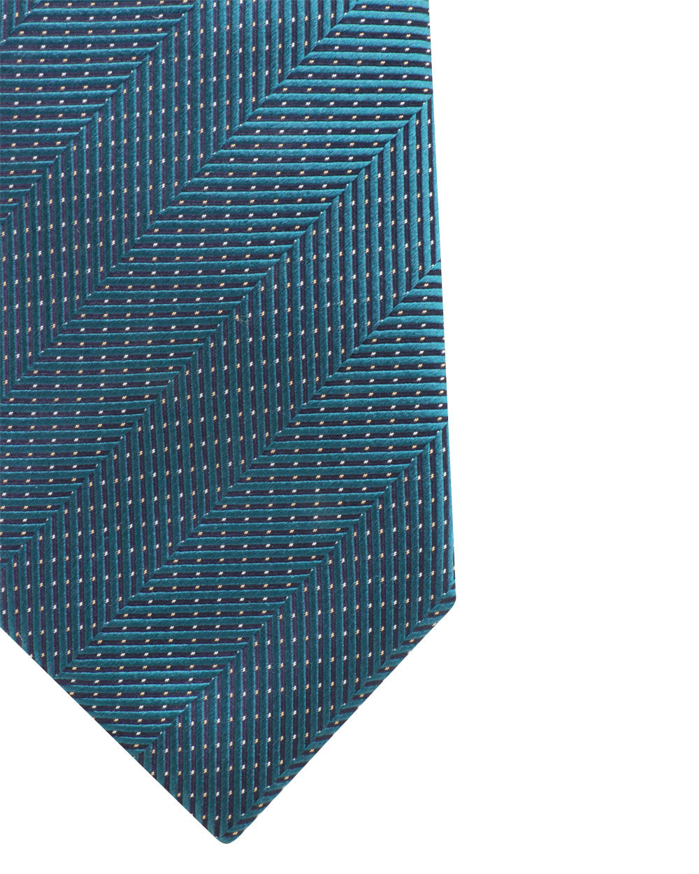 Teal and Midnight Micro Patterned Striped Tie