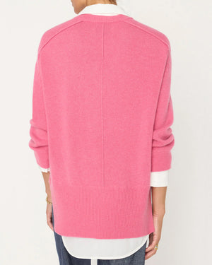 Aster Pink V Neck Layered Pullover