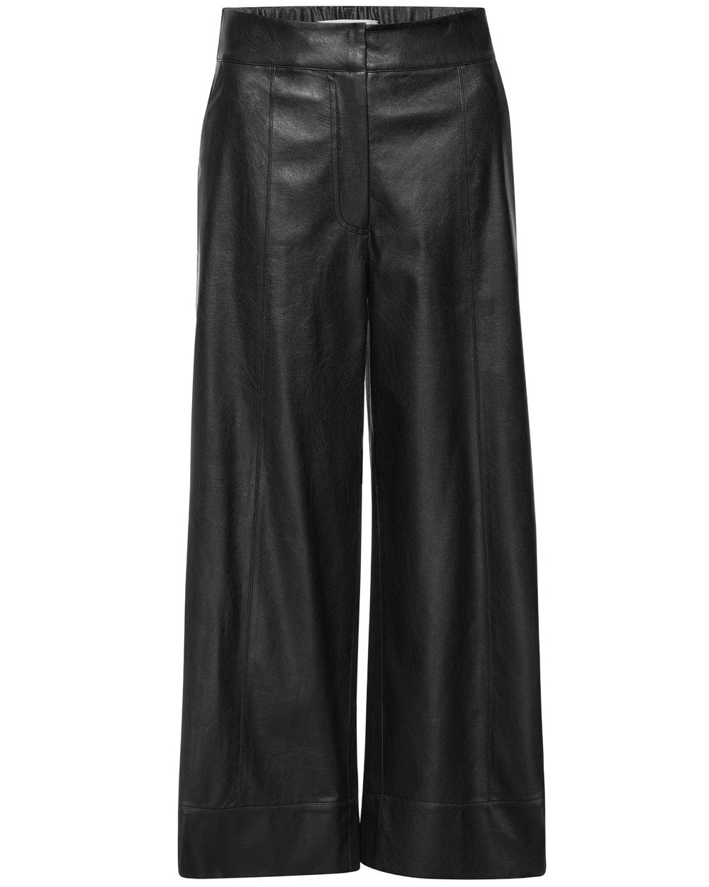 Black Onyx Vegan Leather Odele Cropped Pant