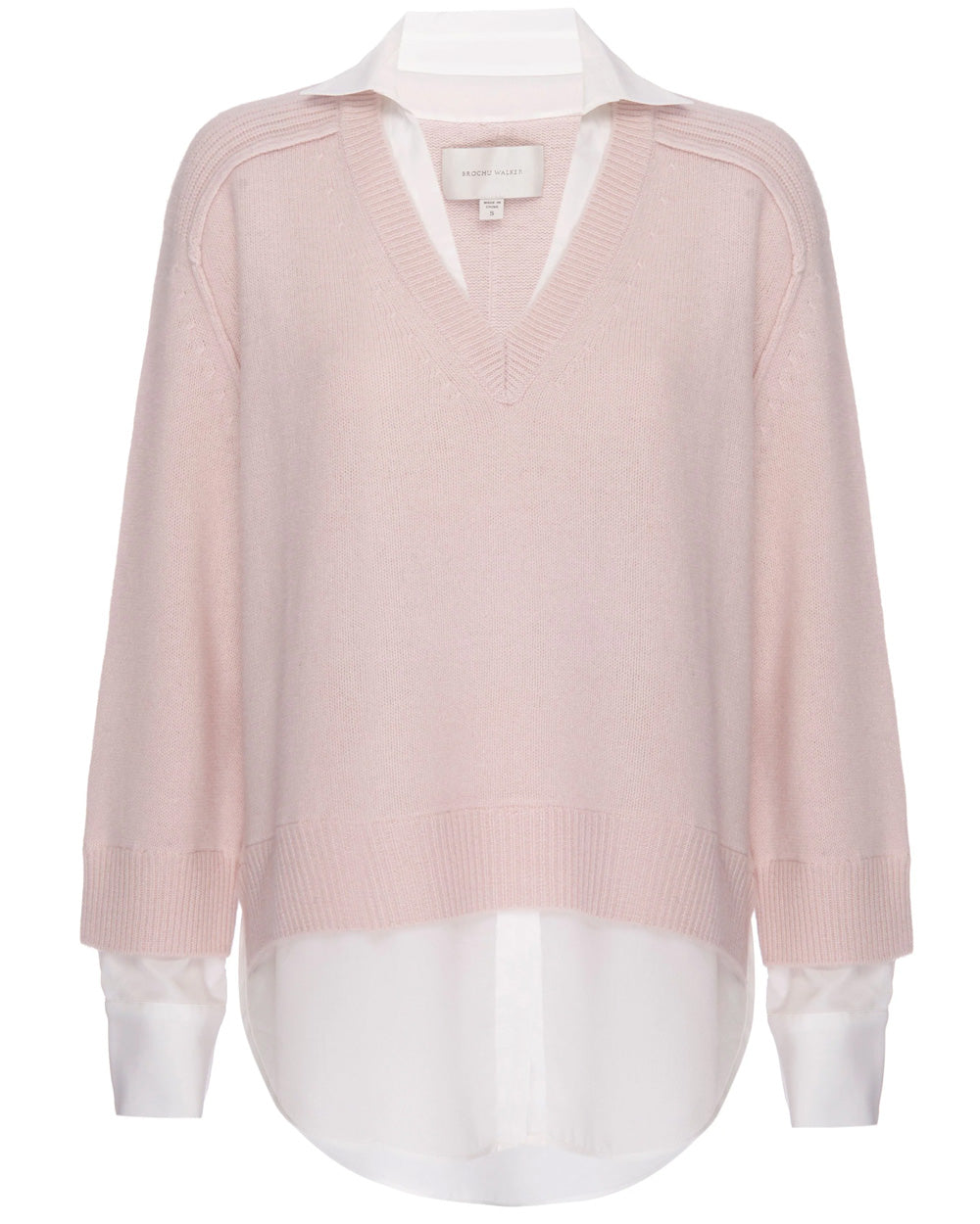 Paloma and White V Neck Layered Pullover