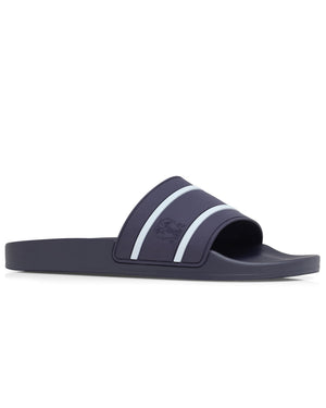 Slide Sandal in Blue and Grey