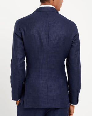 Blue Houndstooth Suit Jacket