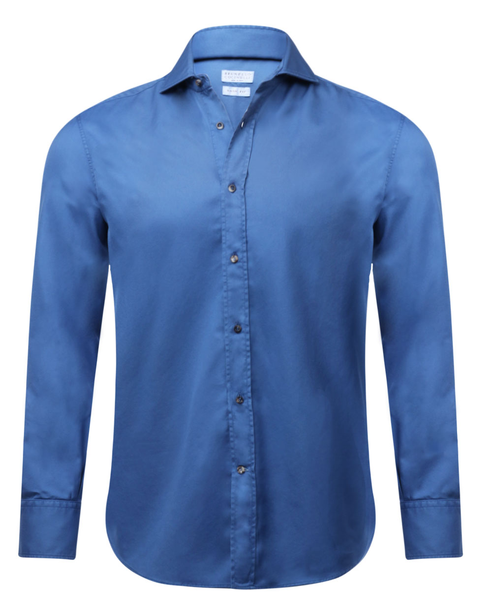 Indaco Solid Cotton Sportshirt