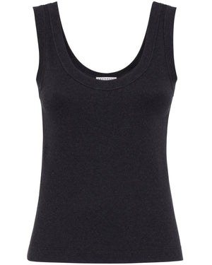 Anthracite Ribbed Jersey Tank