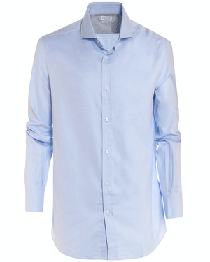 Fray Light Blue and White Plaid Cotton Dress Shirt – Stanley Korshak