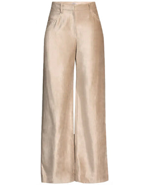 Beige Velvet Loose Trouser