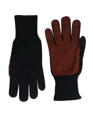 Black Cashmere and Suede Gloves