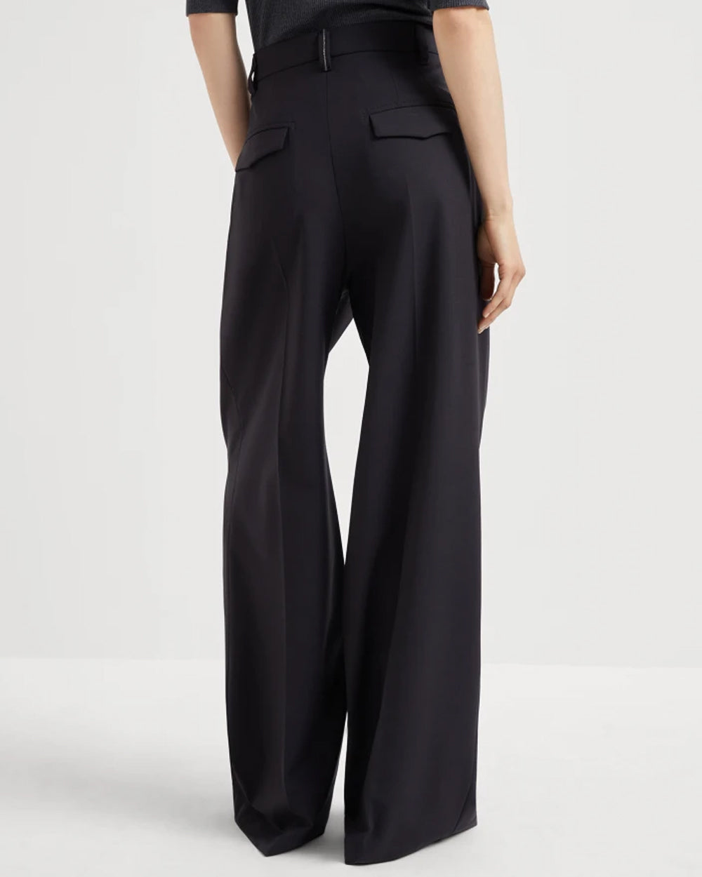 Black High Rise Straight Tropical Pant