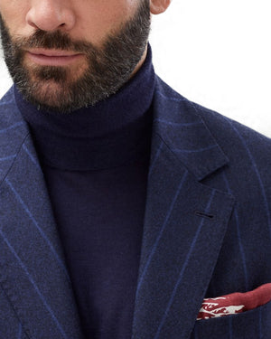 Blue Denim Light Flannel Stripe Suit