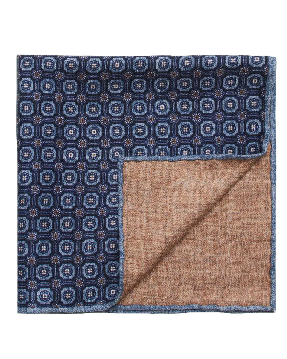 Blue Geometric Pocket Square