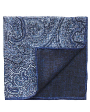 Blue Paisley Pocket Square