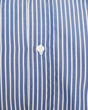 Blue and White Pin Striped Cotton Sportshirt