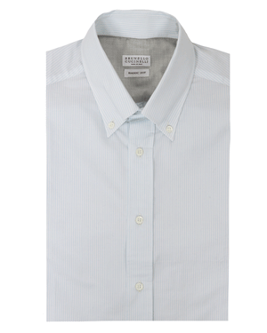 Blue and White Stripe Sportshirt