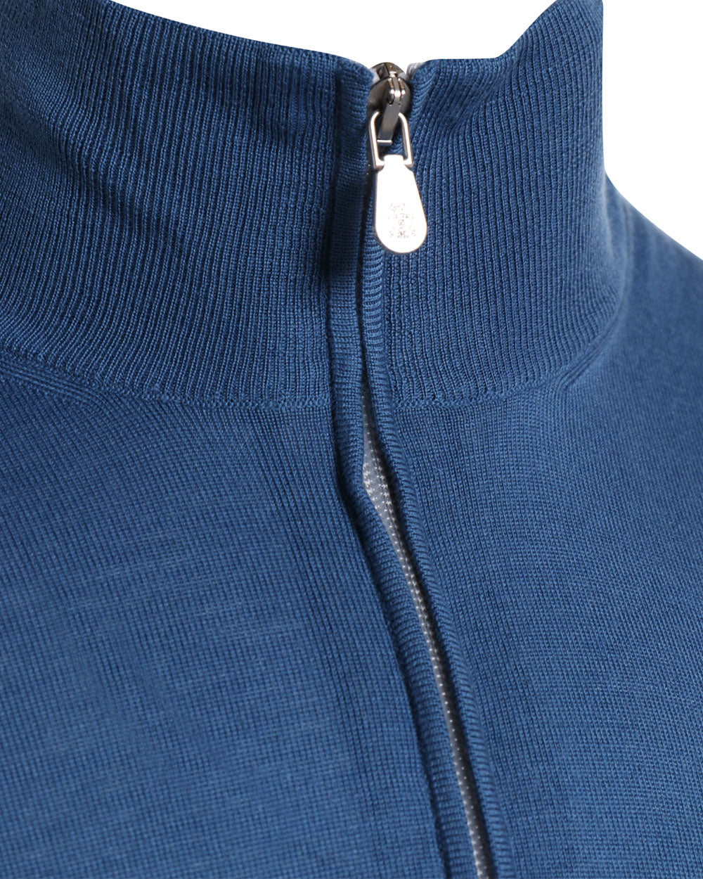 Blueberry Fine Gauge Quarter Zip Sweater
