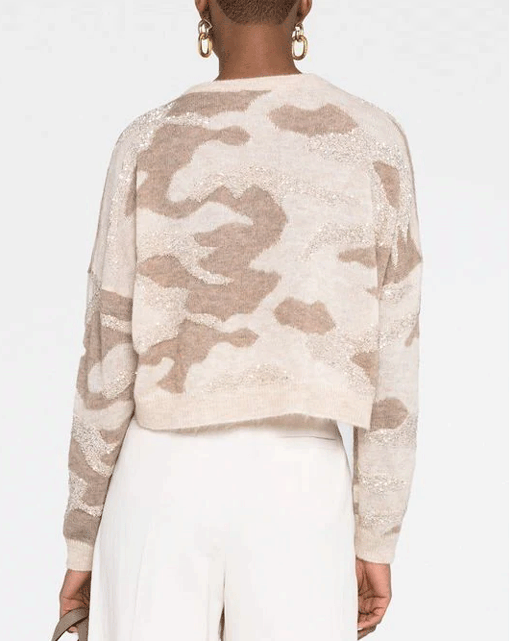 Brown Caldo Camoflauge Mohair Paillette Sweater