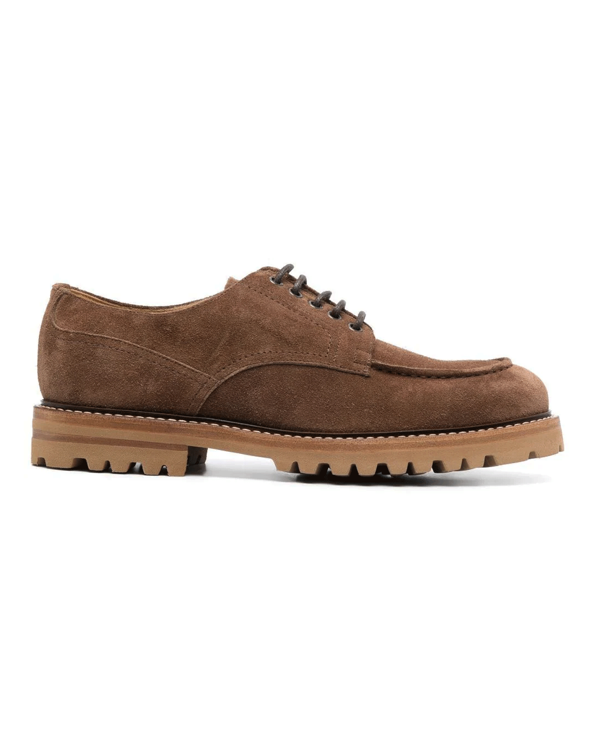 Brown Lace Up Suede Derby Shoe
