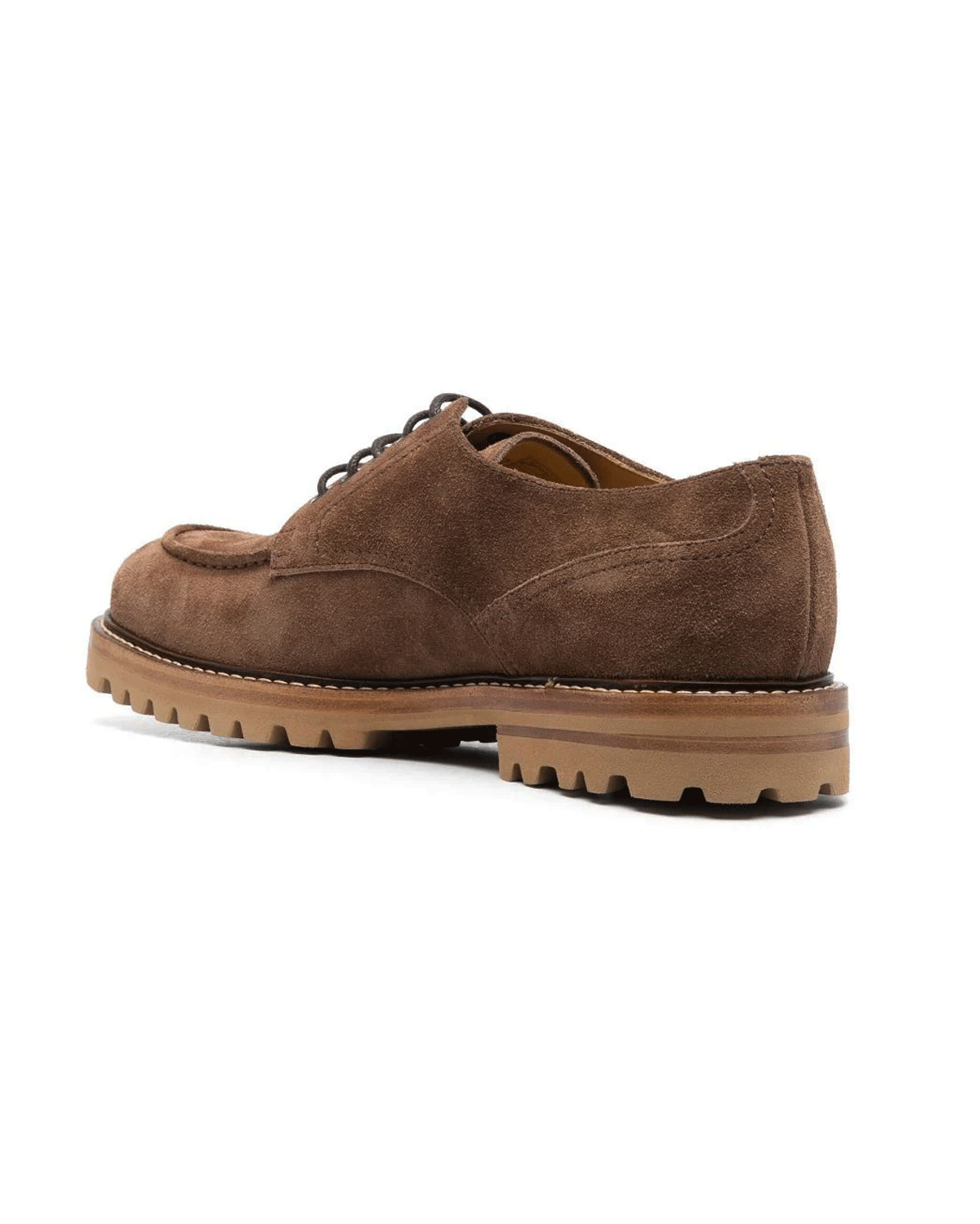 Brown Lace Up Suede Derby Shoe