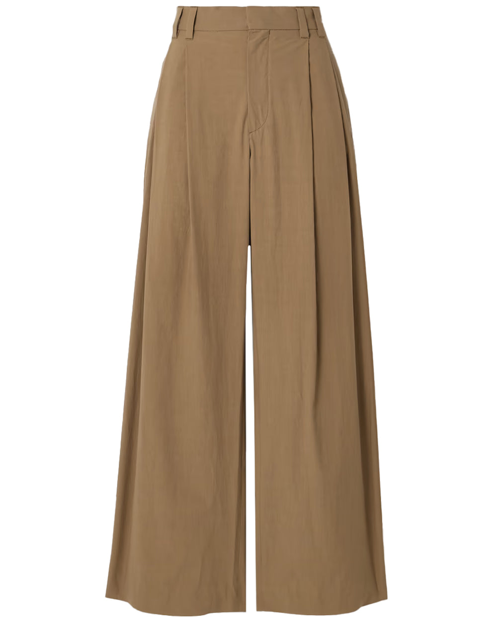 Brown Wide Leg Pleated Trouser