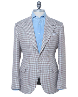 Brown and White Check Deconstructed Sportcoat