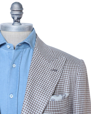 Brown and White Check Deconstructed Sportcoat