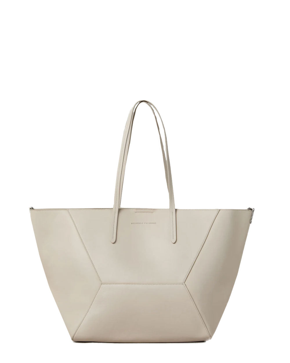 Calfskin Shopper Tote Bag in Ivory