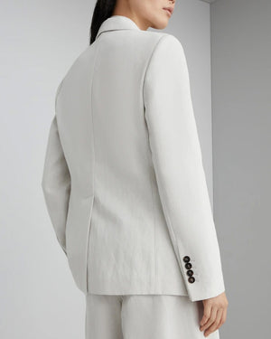 Chalk Linen Single Button Jacket