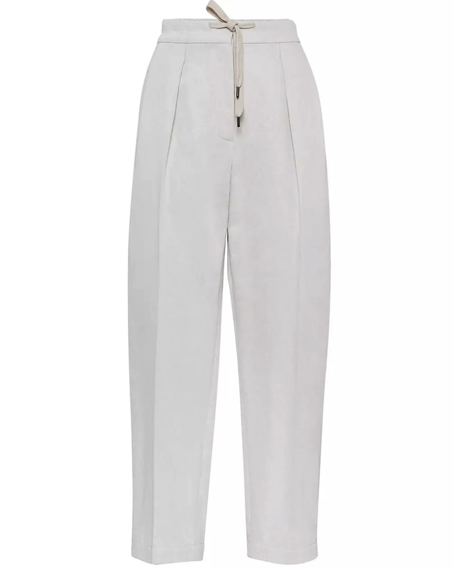 Chalk Single Pleat Drawstring Pant