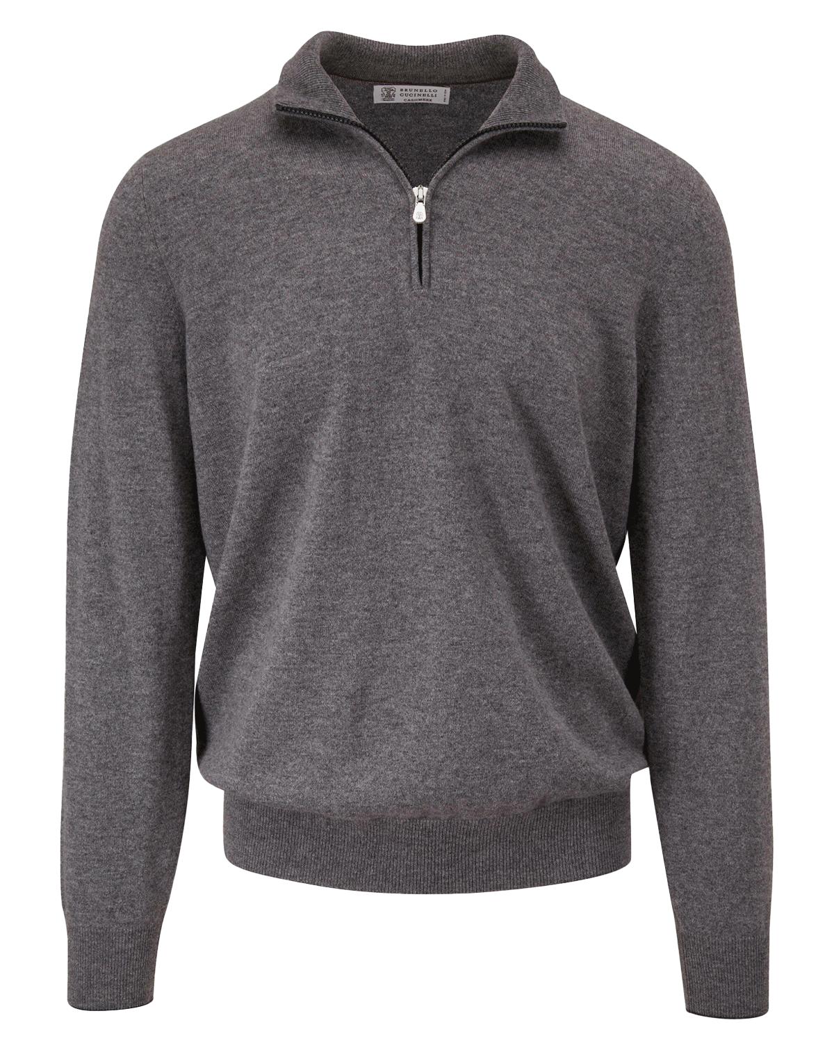 Charcoal Cashmere Half-Zip Sweater