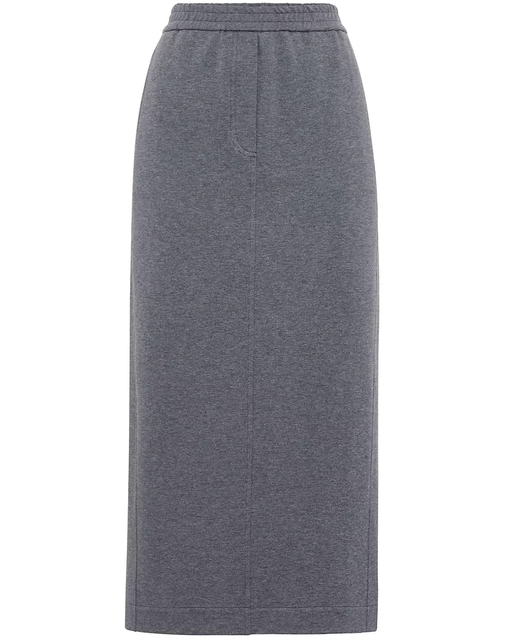 Charcoal Ribbed Knit Midi Skirt