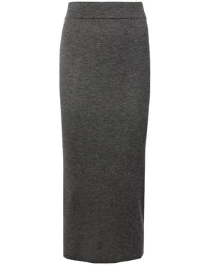 Charcoal Jersey Midi Skirt