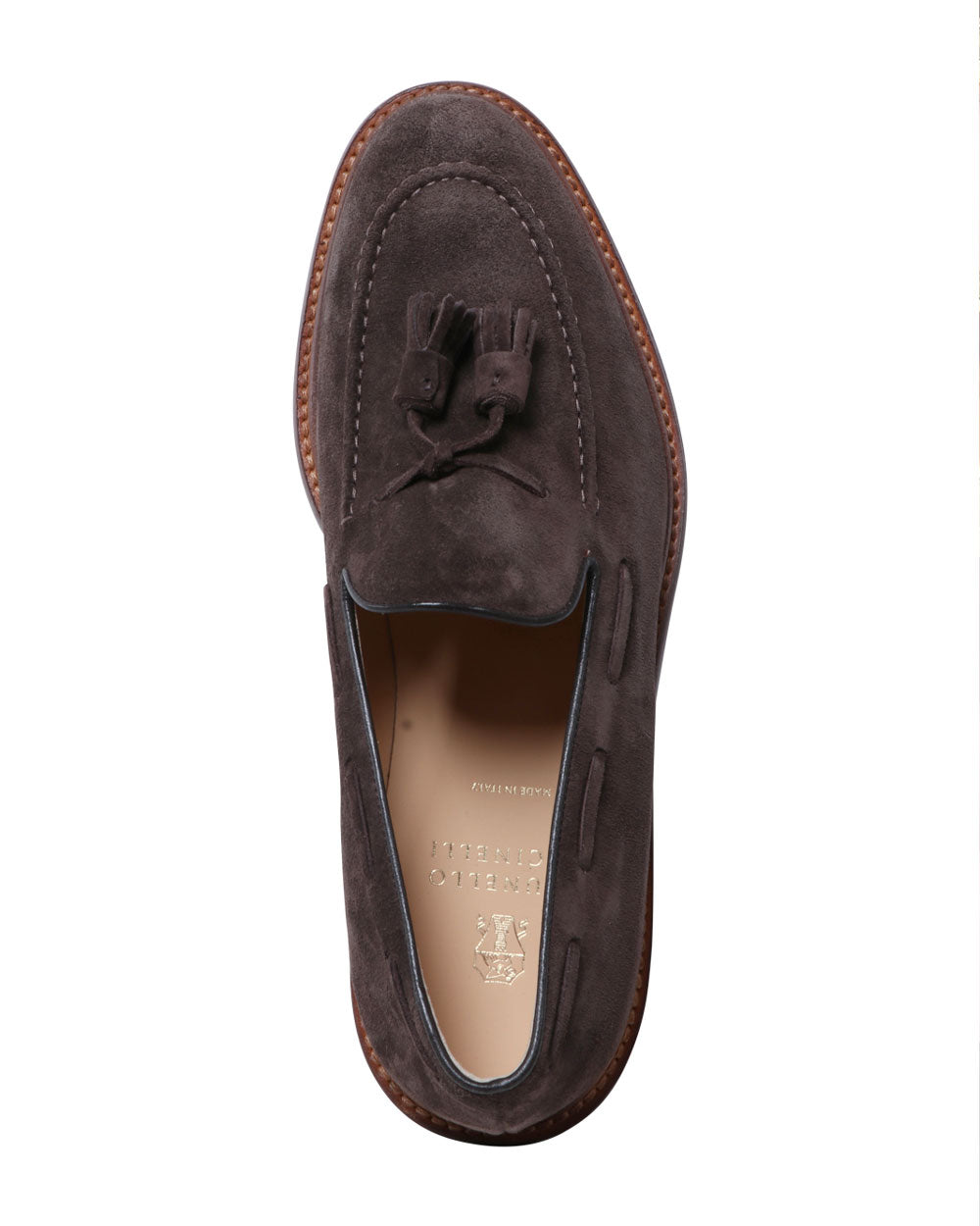 Corvino Suede Tassel Loafer in Brown