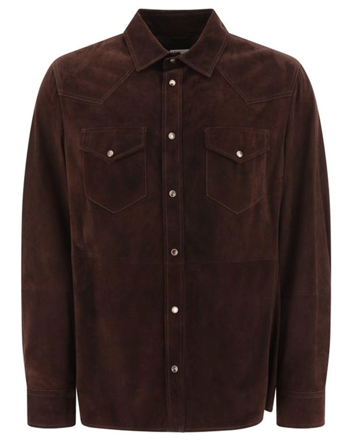 Dark Brown Suede Western Shirt