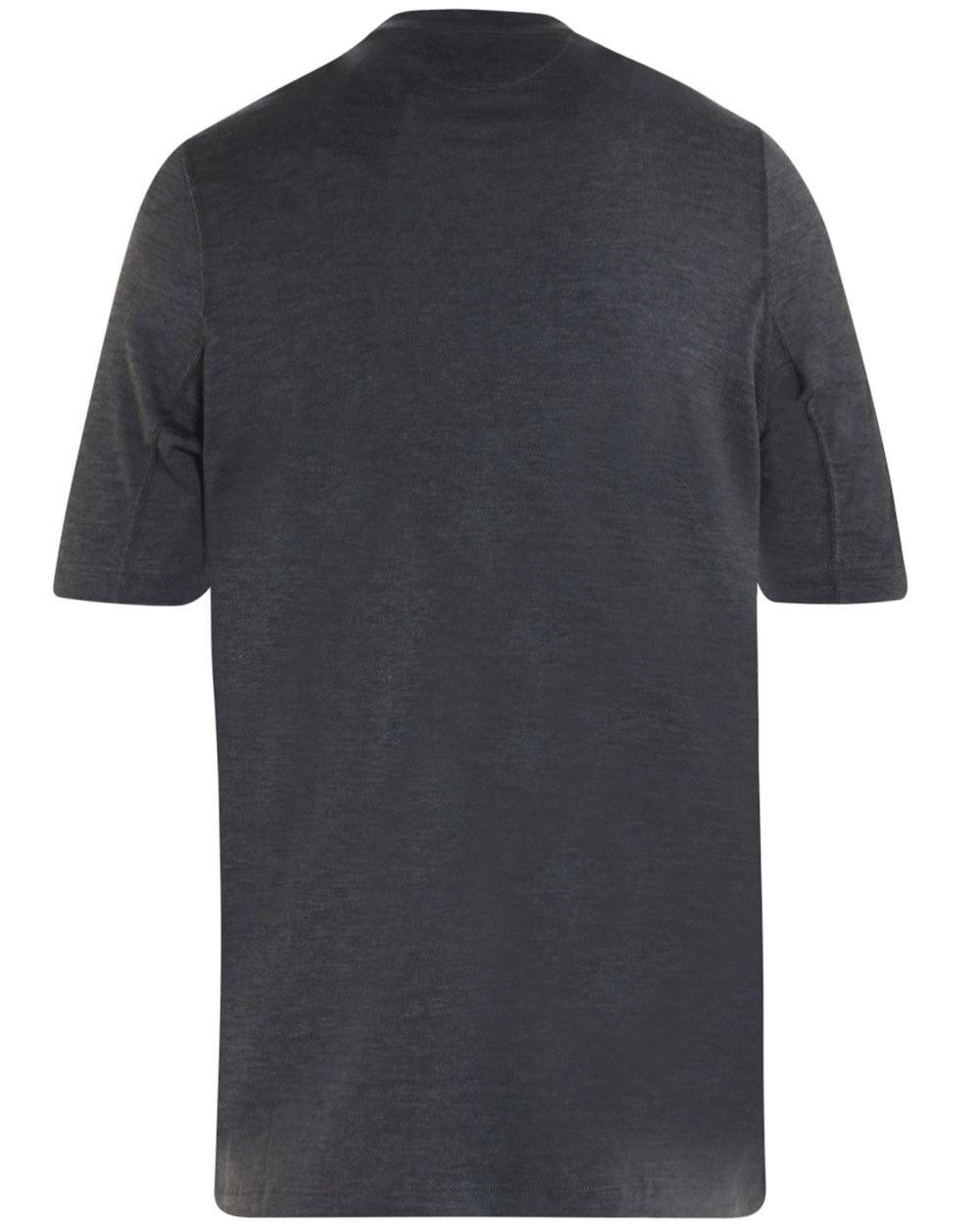 Dark Grey Silk Blend Stretch T-Shirt
