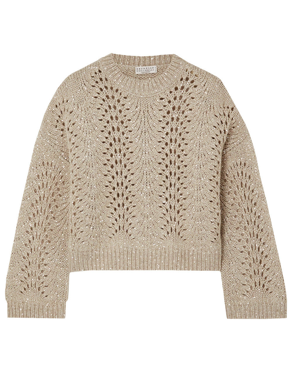 Feather Cashmere Lace Cropped Sweater