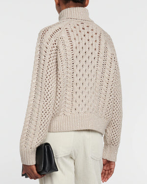 Feather Cashmere Net Micro Paillette Sweater