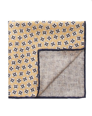 Gold and Navy Geometric Pocket Square