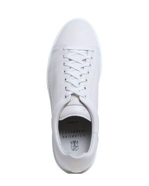 Grained Calfskin Sneakers in White