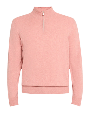 Grapefruit Quarter Zip Sweater