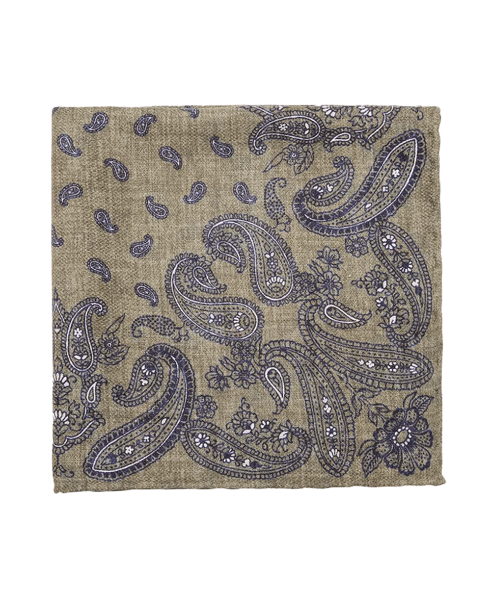 Green Paisley Pocket Square