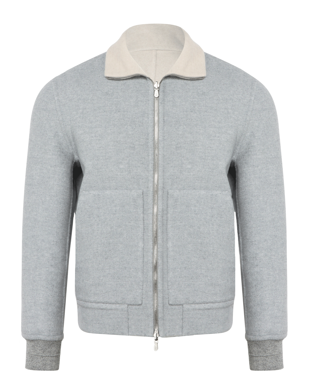 Grey Cashmere Bomber Jacket