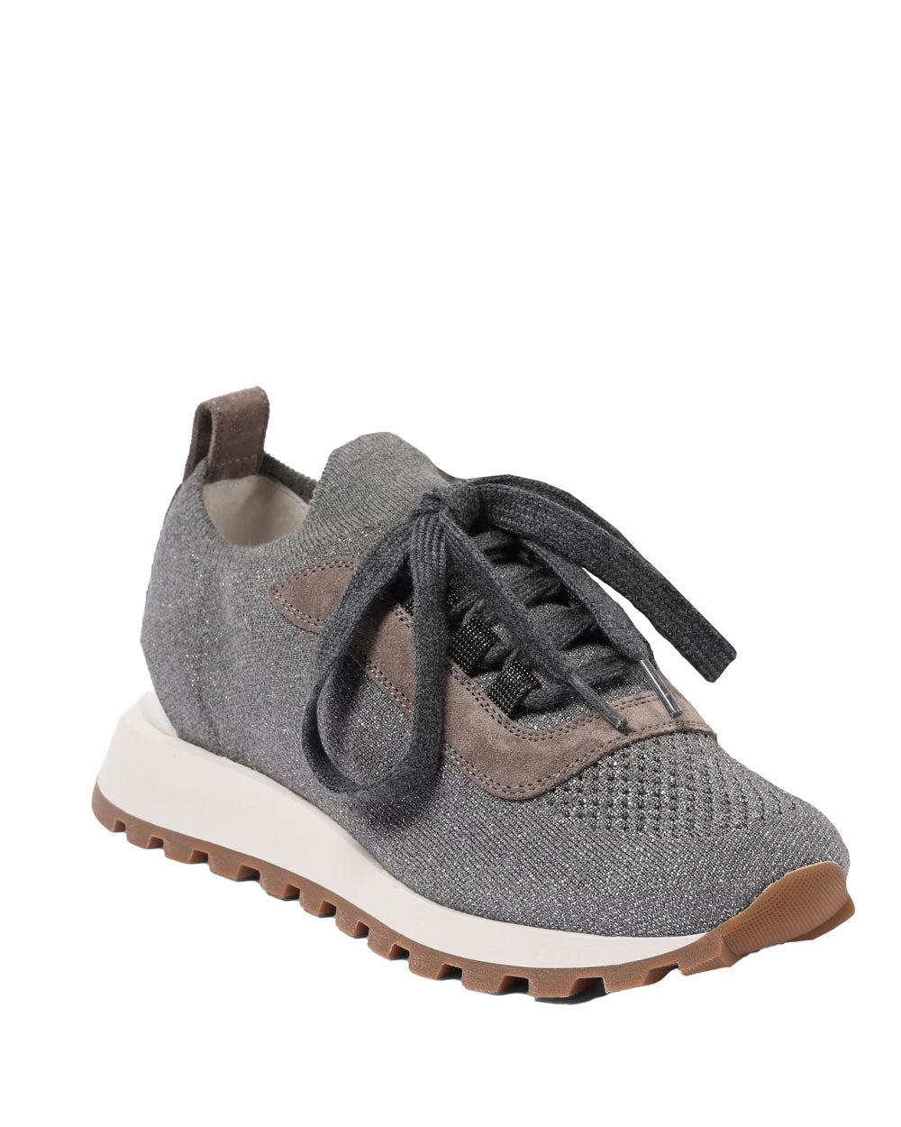 Knit Lurex Runner in Grey