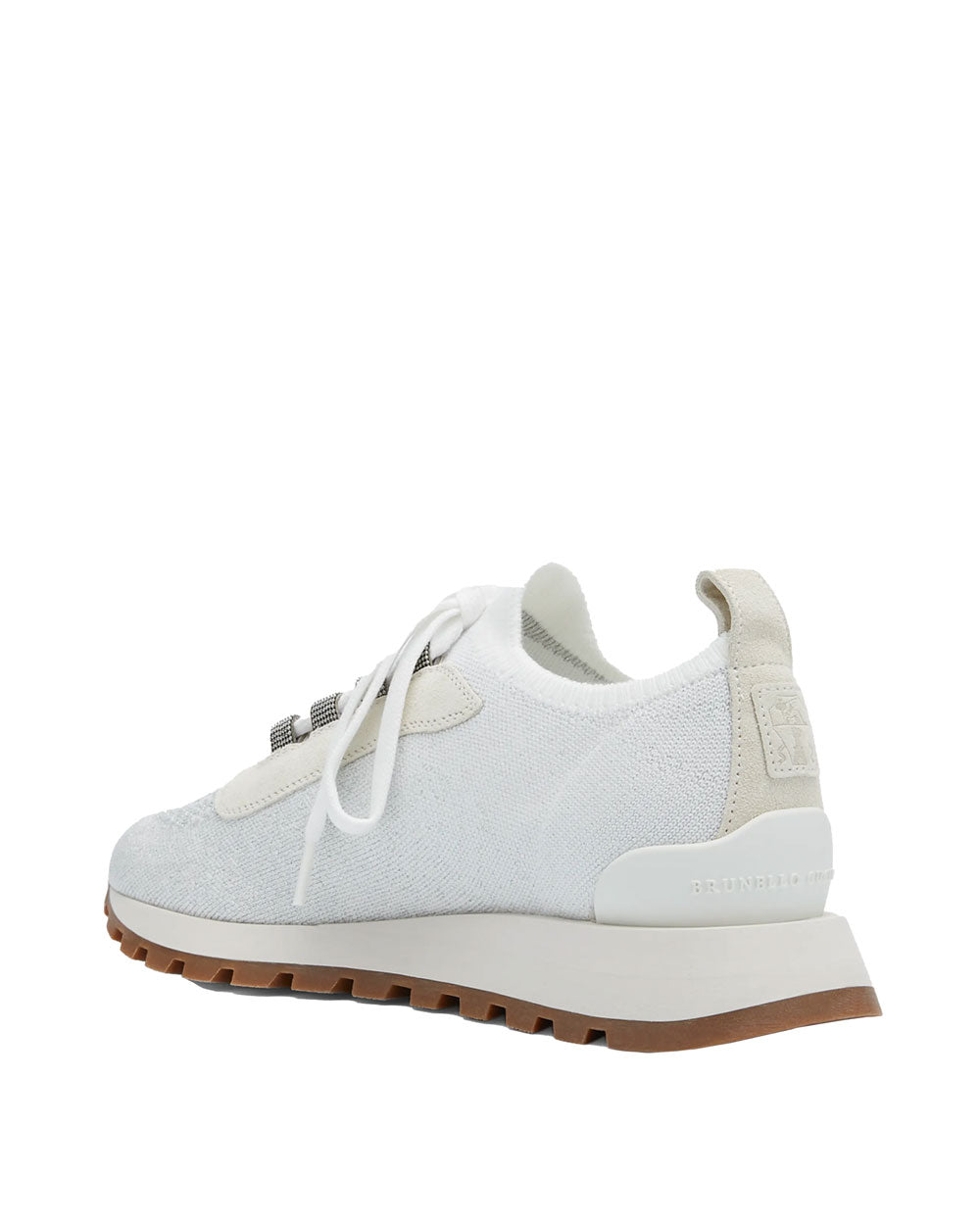 Knit Lurex Runner in White