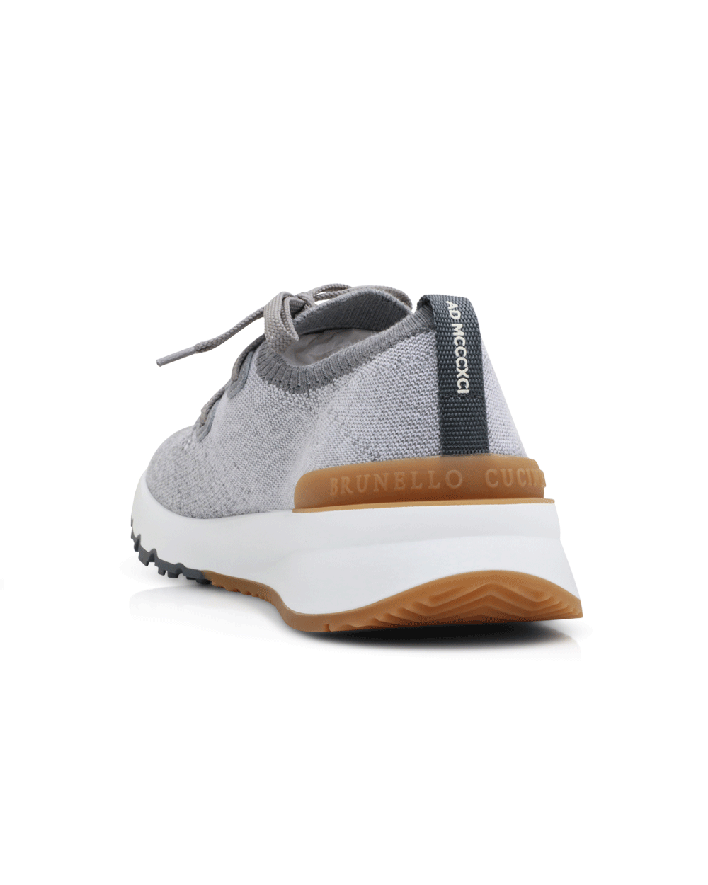 Knit Sneaker in Grey and White
