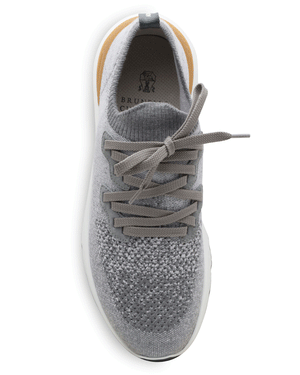 Knit Sneaker in Grey and White