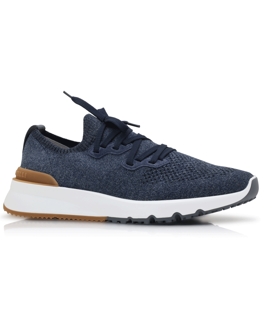 Cucinelli Knit Sneaker in Navy and Grey