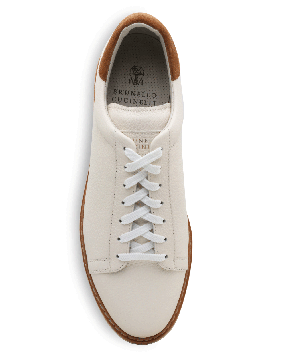 Leather Low Top Sneaker in Panama and Whiskey