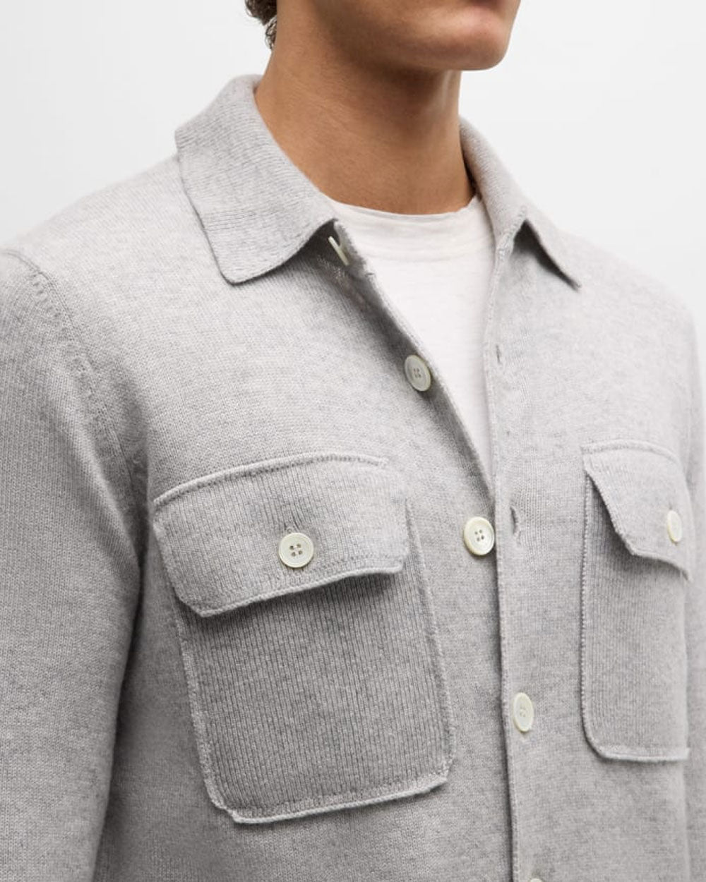 Light Grey Cashmere Overshirt