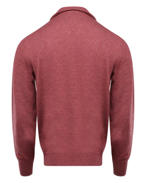 Light Red Quarter Zip Sweater